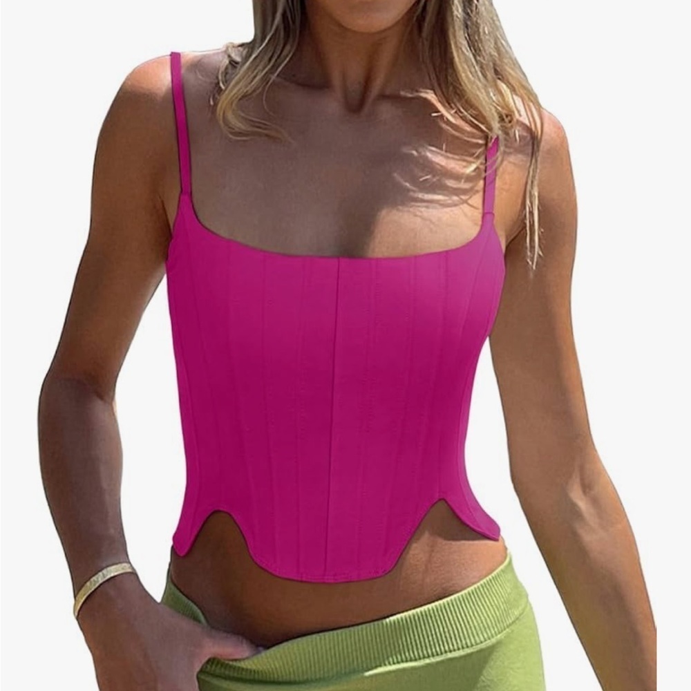 NWT REORIA Sexy Square Neck Sleeveless Adjustable Spaghetti Strap Corset  XL